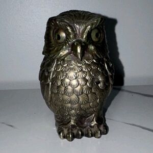 Vintage Brass Owl Cone Incense Burner